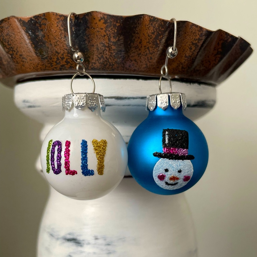 Christmas bulb earrings